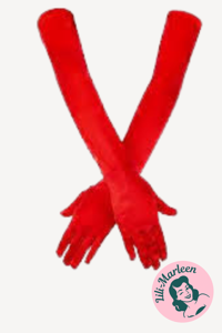 Lange satin handsker, røde